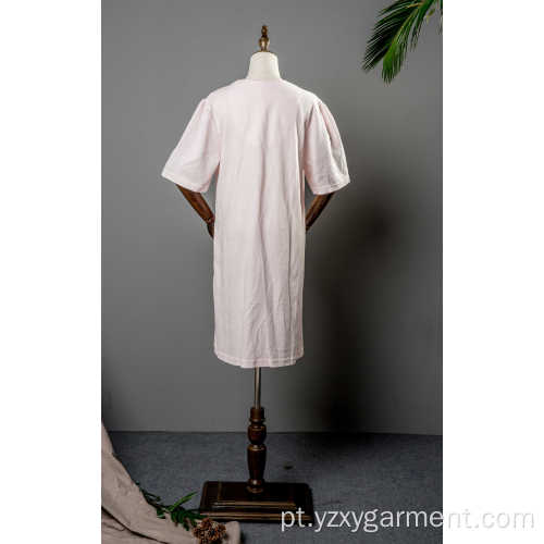 Camisola de algodão branco feminino